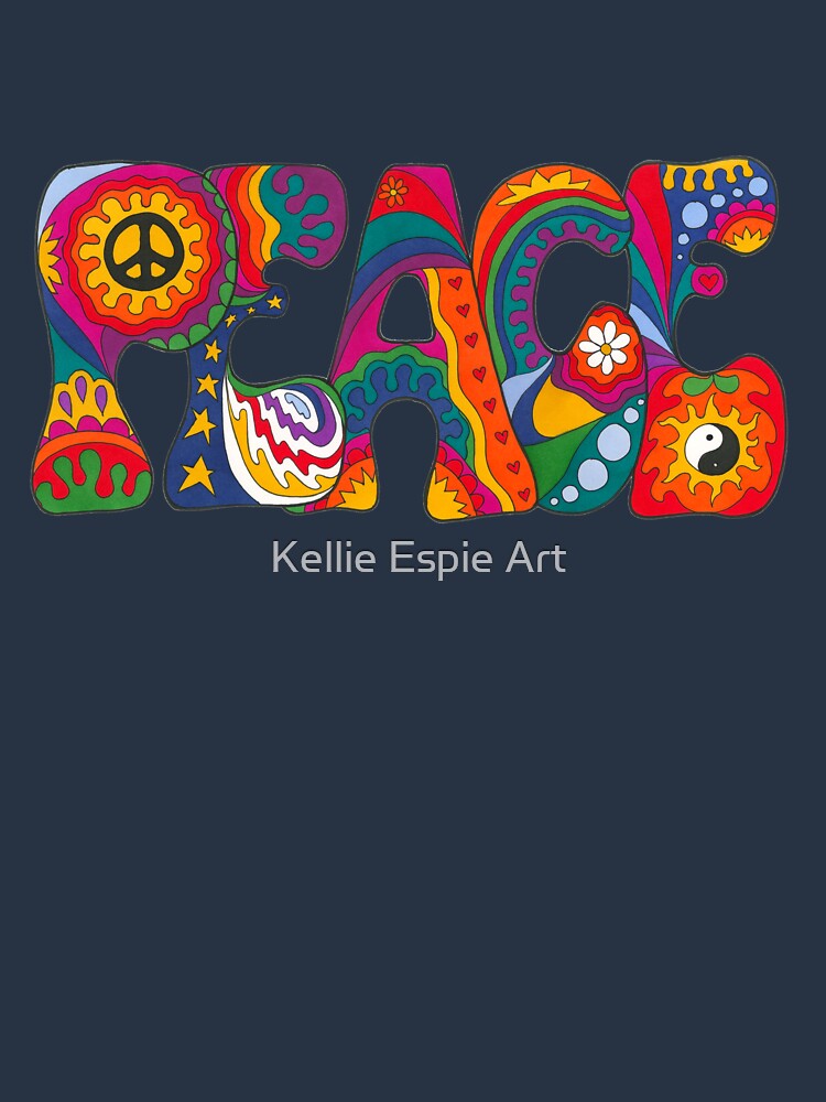 Psychedelic Peace Unisex Hoodie Pullover Casual Streetwear Graphic Print 3