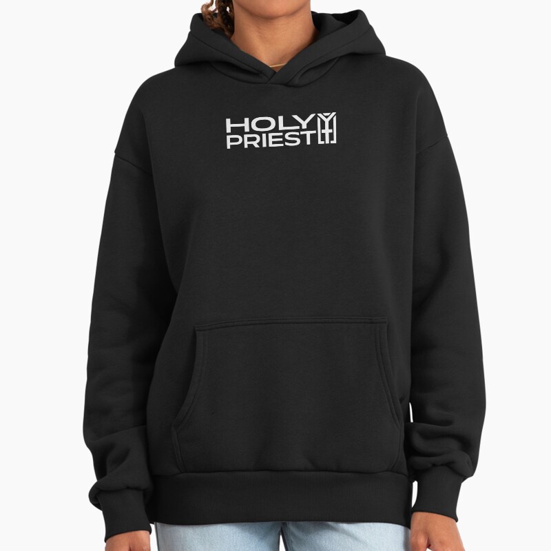 Holy Priest Hard Techno Logo Rave Dj Unisex Hoodie Pullover Casual Streetwear Graphic Print 2