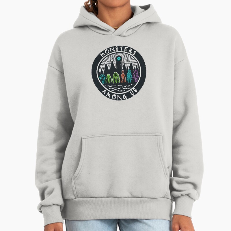 Monsters Among Us Podcast, Mau, Shirt, Mug, Sticker, Hoodie, Etc Unisex Hoodie Pullover Casual Streetwear Graphic Print 2