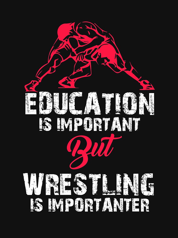 Education Is Important But Wrestling Is Importanter, Funny Wrestling Shirt Unisex Hoodie Pullover Casual Streetwear Graphic Print 3