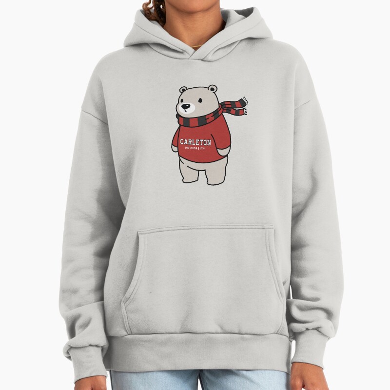 Carleton University Bear With Sweater Unisex Hoodie Pullover Casual Streetwear Graphic Print 2