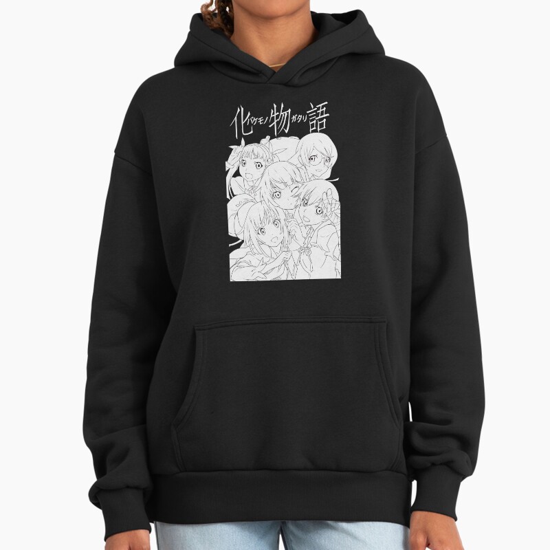 Bakemonogatari Unisex Hoodie Pullover Casual Streetwear Graphic Print 2