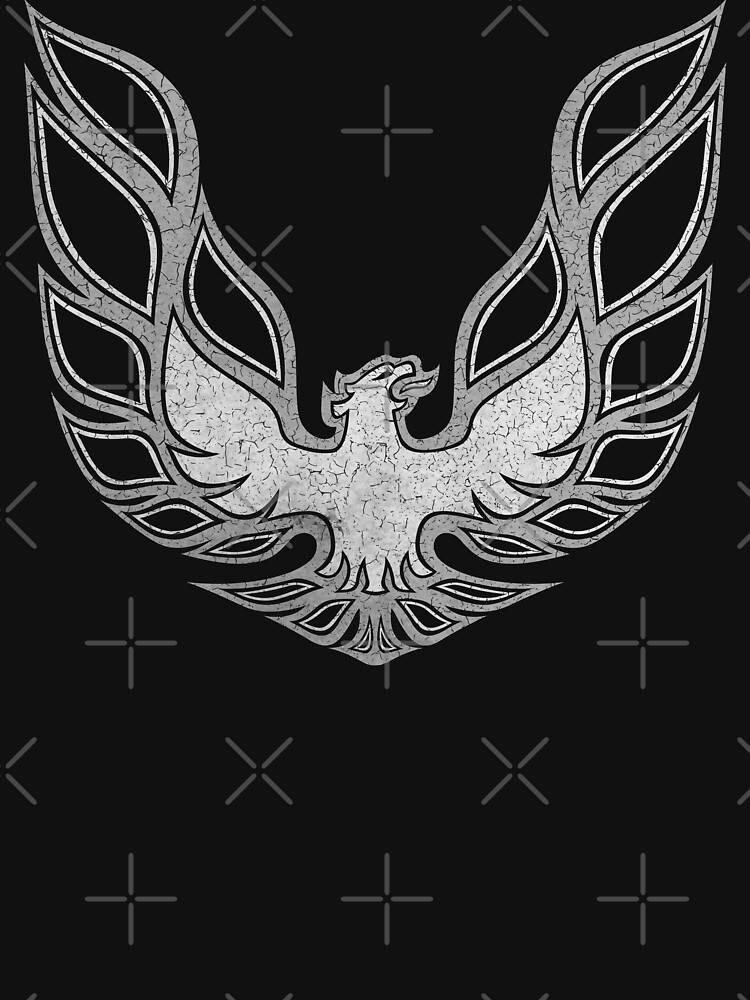 Firebird - Distressed - Chrome Unisex Hoodie Pullover Casual Streetwear Graphic Print 3