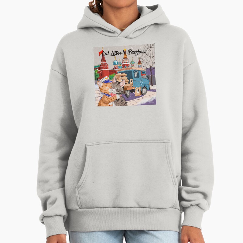 Cat Litter To Brezhnev Unisex Hoodie Pullover Casual Streetwear Graphic Print 2