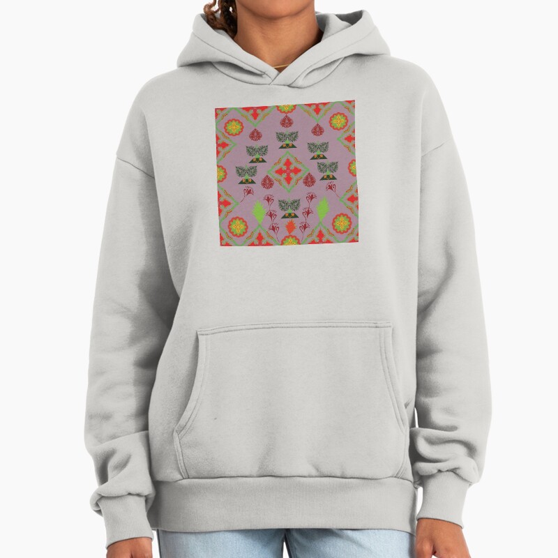 Thai Festival Motif - Soft Orchid Bloom Unisex Hoodie Pullover Casual Streetwear Graphic Print 2