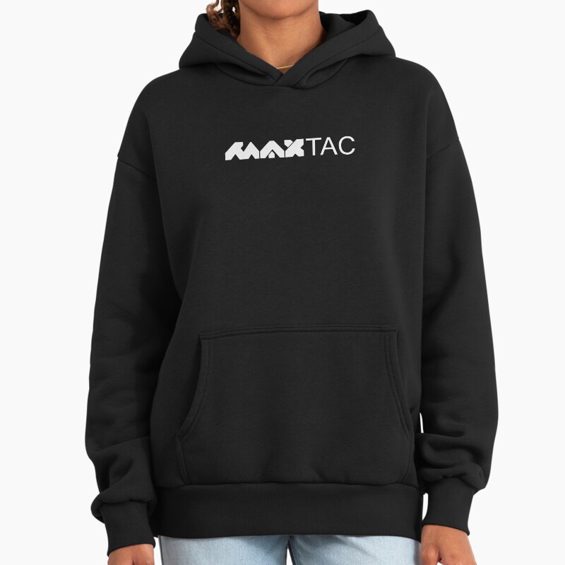 Maxtac Cyberpunk Logo White Unisex Hoodie Pullover Casual Streetwear Graphic Print 2