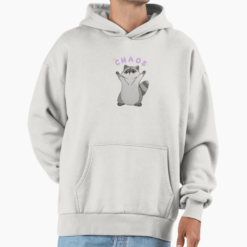 Raccoon Chaos Unisex Hoodie Pullover Casual Streetwear Graphic Print