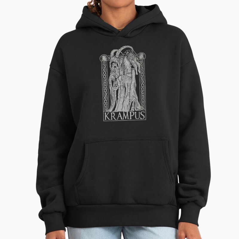 Krampus - Old Christmas Naughty Folklore Unisex Hoodie Pullover Casual Streetwear Graphic Print 2
