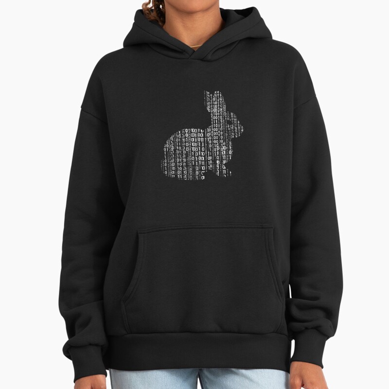 Follow The White Rabbit Unisex Hoodie Pullover Casual Streetwear Graphic Print 2