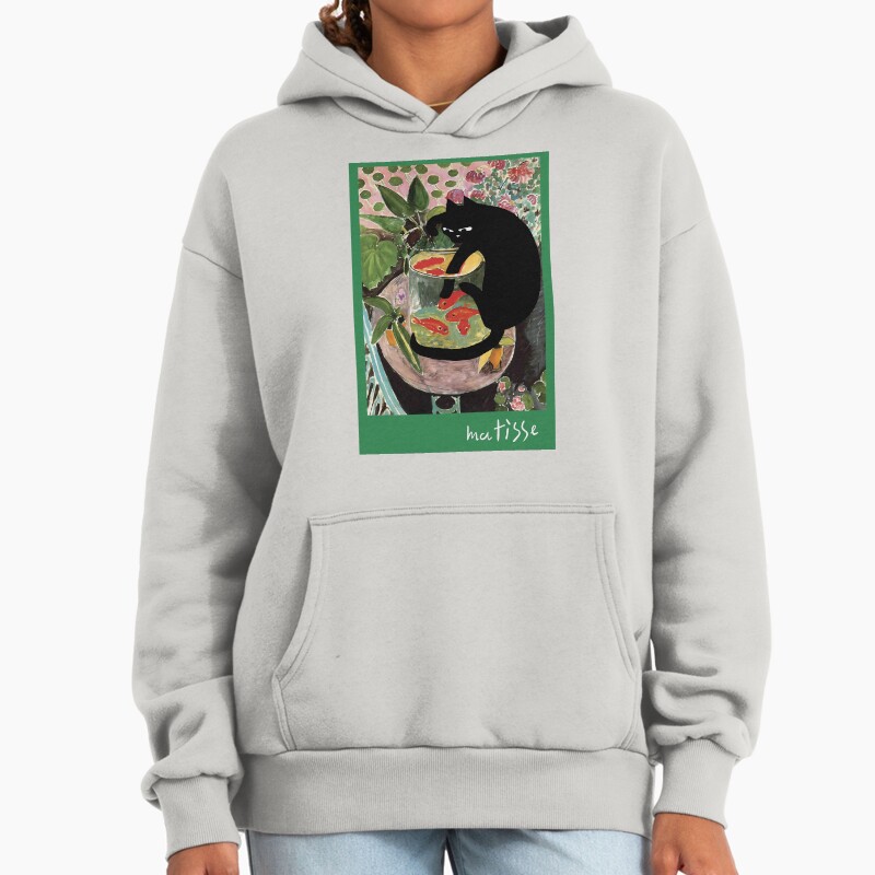 Matisse'S Goldfish And A Cat Unisex Hoodie Pullover Casual Streetwear Graphic Print 2