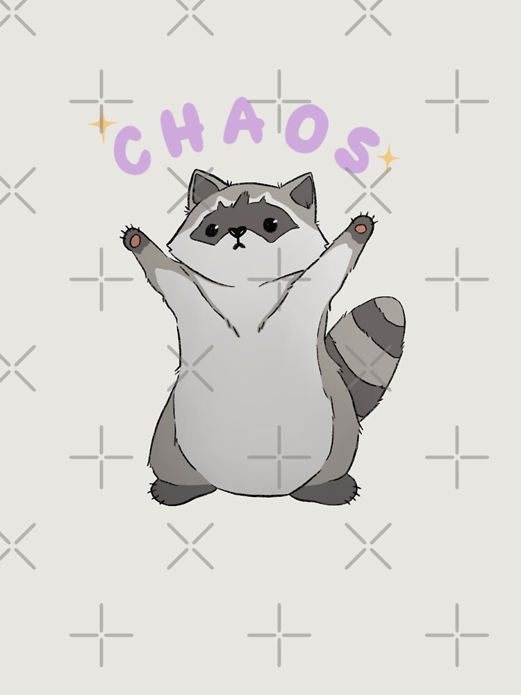 Raccoon Chaos Unisex Hoodie Pullover Casual Streetwear Graphic Print 3