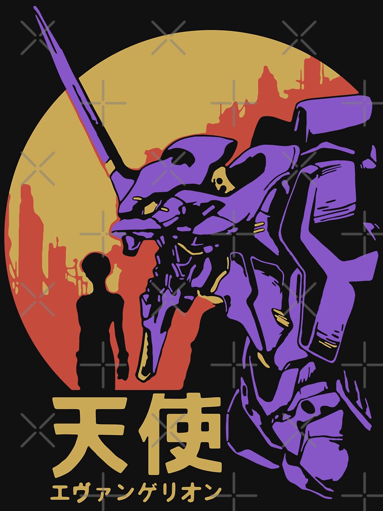 Neon Genesis Evangelion Retro Vintage Unisex Hoodie Pullover Casual Streetwear Graphic Print 3