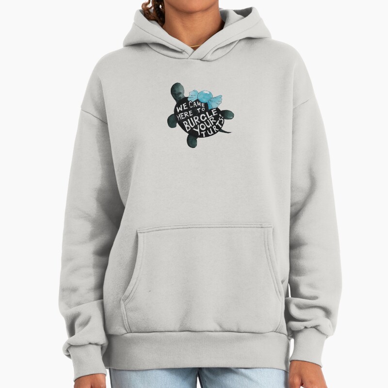 Black Turtle Burgles Unisex Hoodie Pullover Casual Streetwear Graphic Print 2