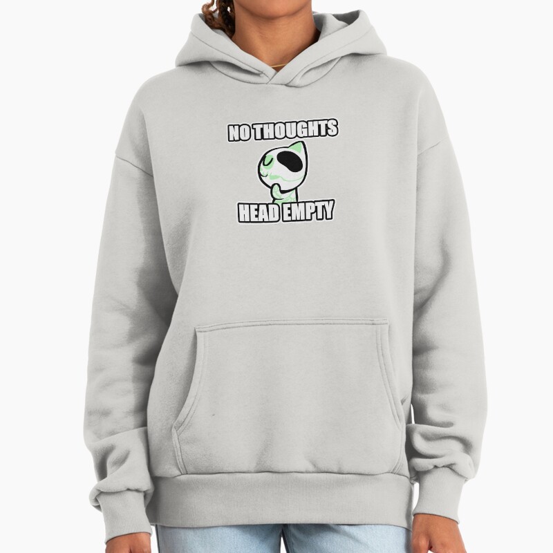 No Thoughts Head Empty Unisex Hoodie Pullover Casual Streetwear Graphic Print 2