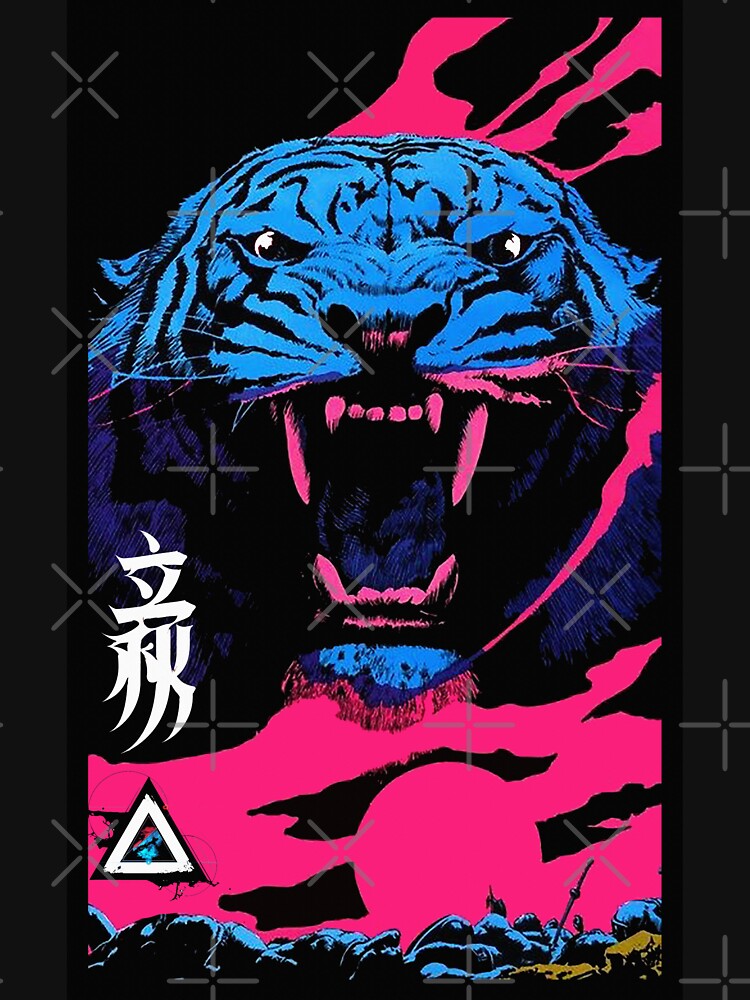 Vaporwave Animal Print Tiger Modern Fashion Cyberpunk Style Unisex Hoodie Pullover Casual Streetwear Graphic Print 3