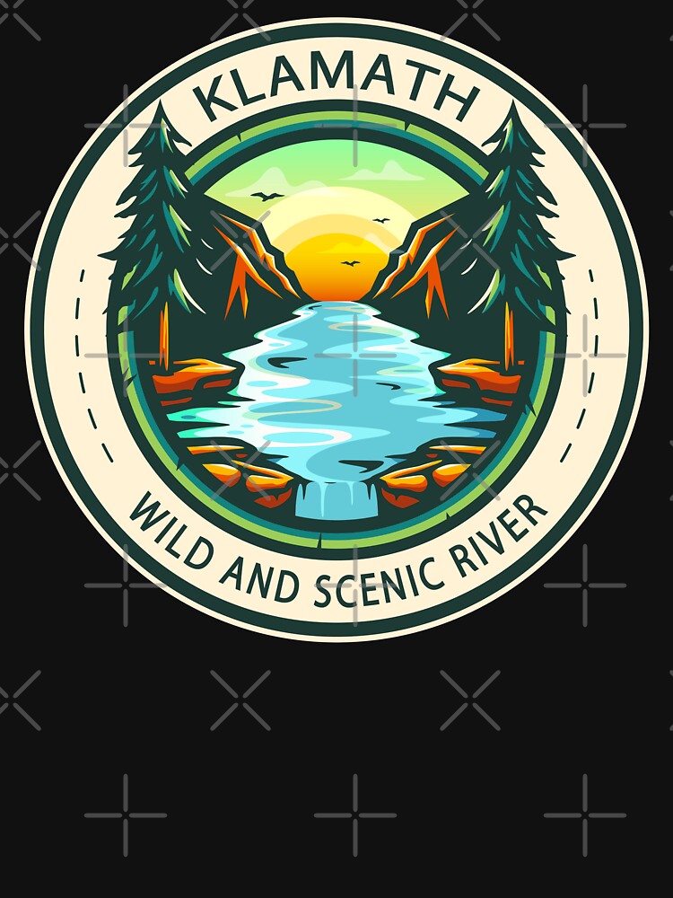 Klamath Wild And Scenic River Badge Unisex Hoodie Pullover Casual Streetwear Graphic Print 3
