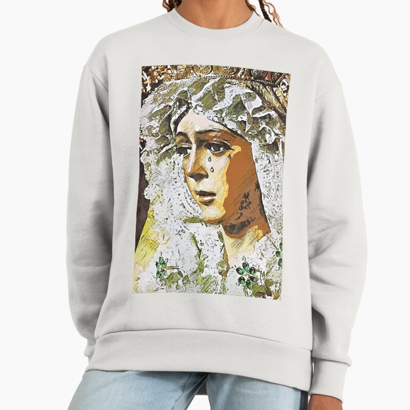 Seville, Esperanza Macarena Unisex Sweater Crewneck Pullover Casual Streetwear Graphic Print 2