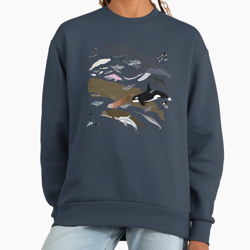 I Am Thankful For Cetaceans Unisex Sweater Crewneck Pullover Casual Streetwear Graphic Print 2