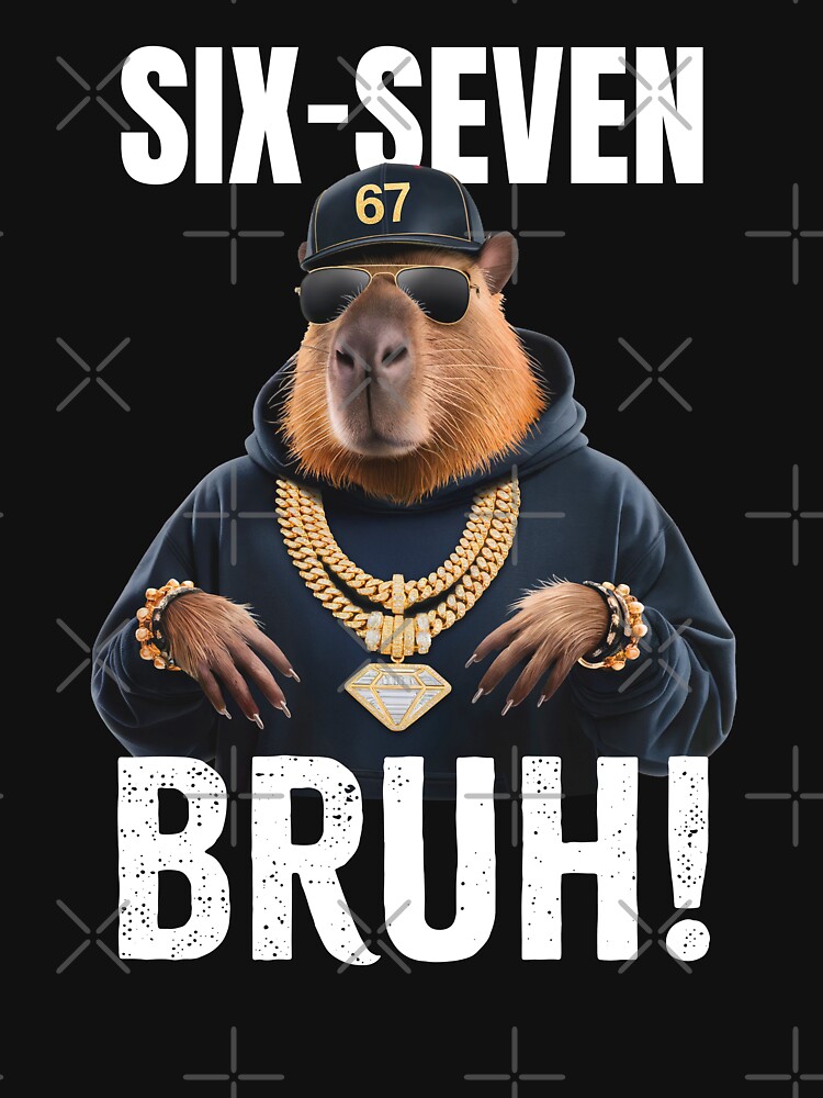 Capybara Six Seven Bruh Unisex Sweater Crewneck Pullover Casual Streetwear Graphic Print 3