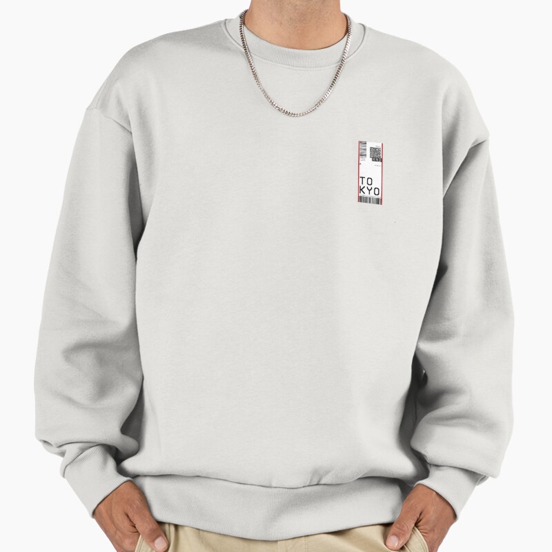 Tokyo Airport Ticket Unisex Sweater Crewneck Pullover Casual Streetwear Graphic Print