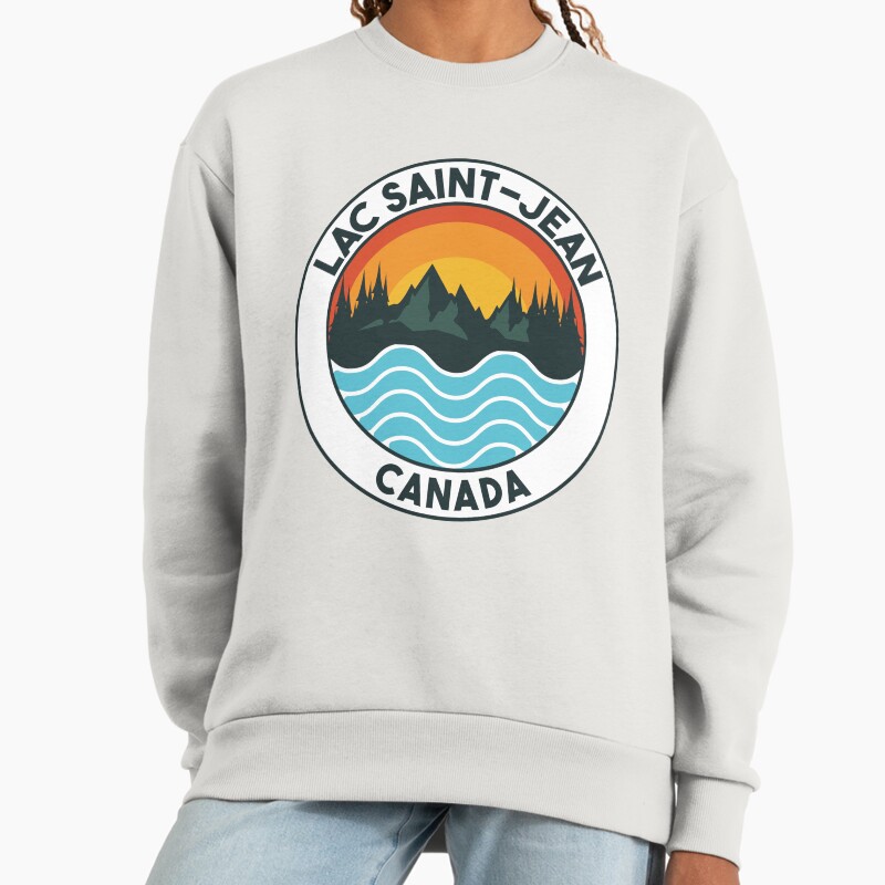 Lac Saint-Jean Quebec Canada Unisex Sweater Crewneck Pullover Casual Streetwear Graphic Print 2