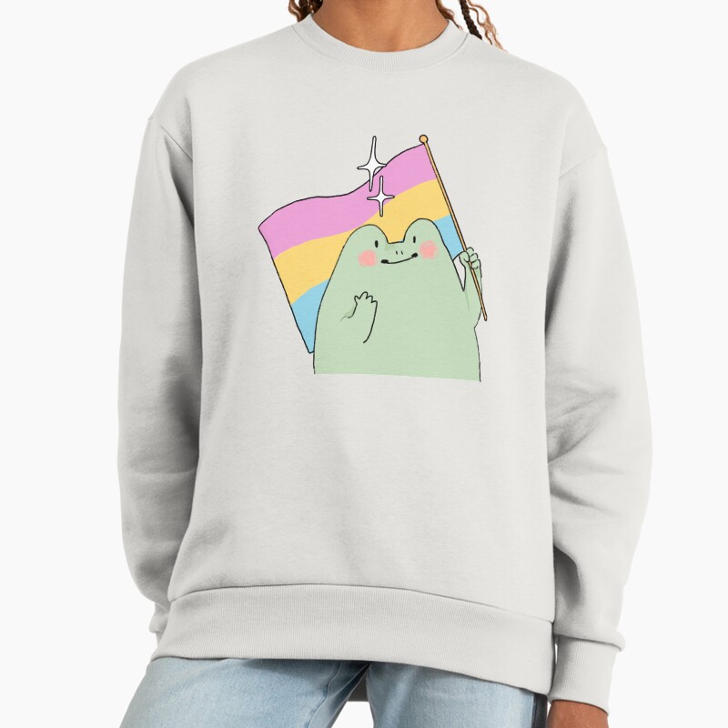 Pansexual Pride Frog Unisex Sweater Crewneck Pullover Casual Streetwear Graphic Print 2