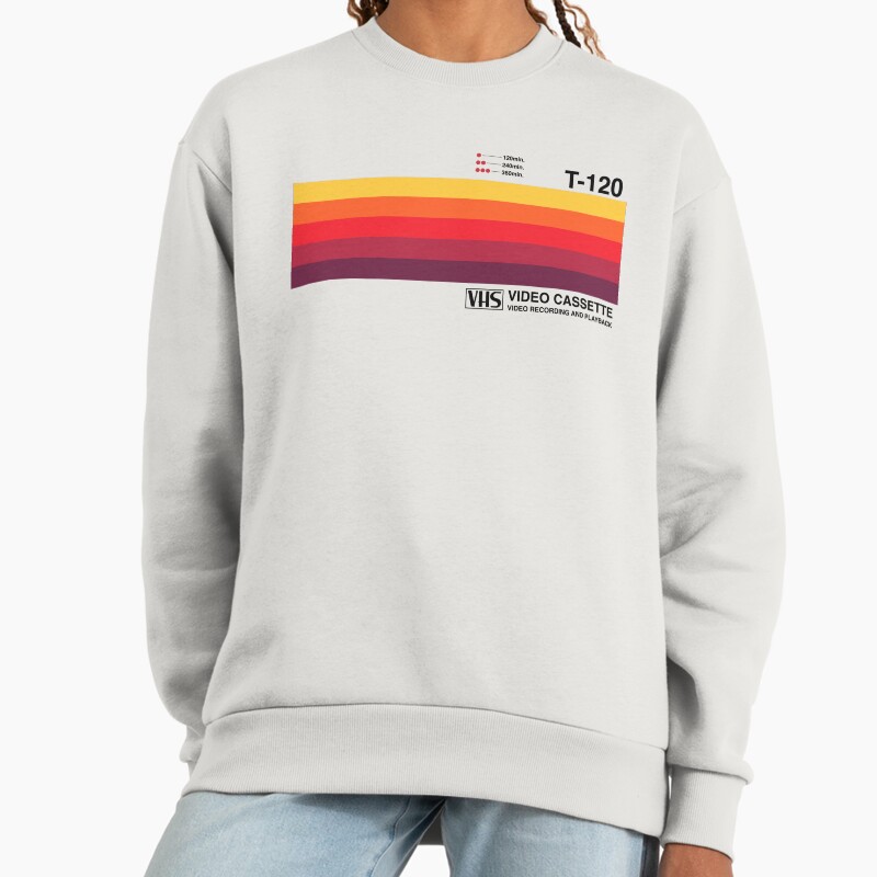 Sunset Video Cassette Vhs Unisex Sweater Crewneck Pullover Casual Streetwear Graphic Print 2