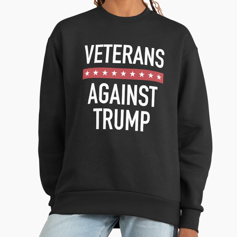 Veterans Against Trump Unisex Sweater Crewneck Pullover Casual Streetwear Graphic Print 2