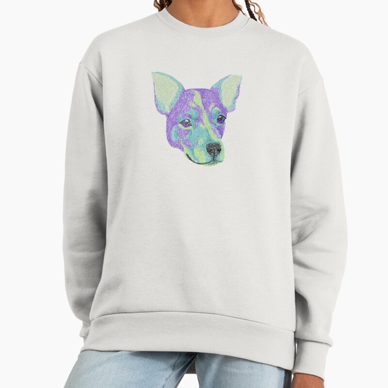 Small Scribble Pup Unisex Sweater Crewneck Pullover Casual Streetwear Graphic Print 2