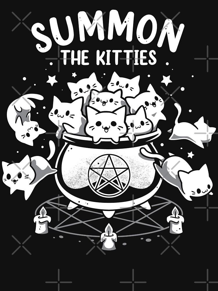 Summon The Kitties - Witchy Cat Ritual Unisex Sweater Crewneck Pullover Casual Streetwear Graphic Print 3