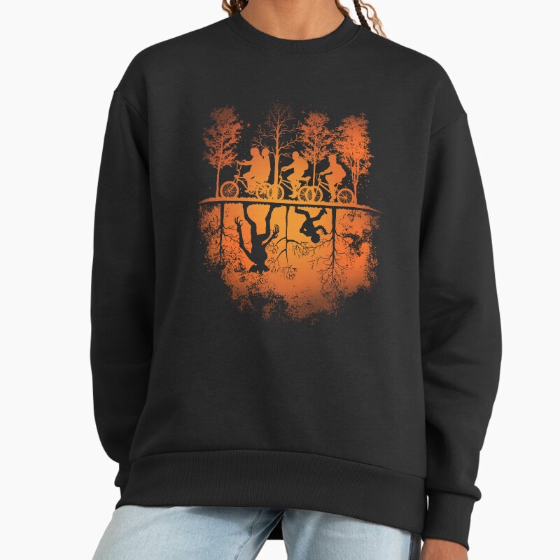 Stranger Things Halloween Hawkins Party Ride Unisex Sweater Crewneck Pullover Casual Streetwear Graphic Print 2