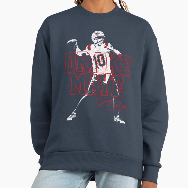 Drake Maye Unisex Sweater Crewneck Pullover Casual Streetwear Graphic Print 2