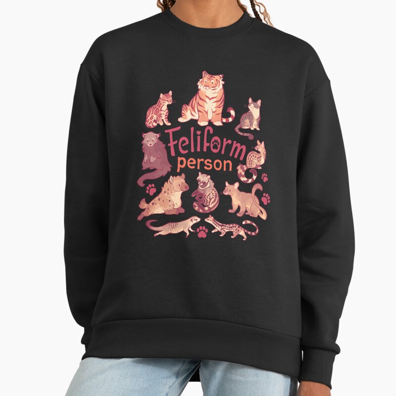 Feliform Person Unisex Sweater Crewneck Pullover Casual Streetwear Graphic Print 2