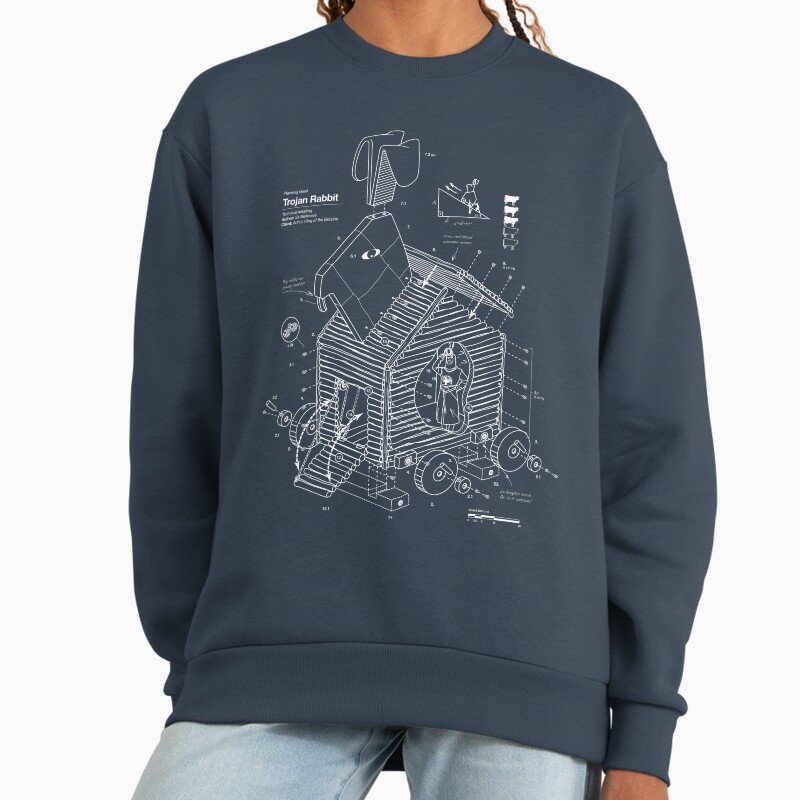 Trojan Rabbit Unisex Sweater Crewneck Pullover Casual Streetwear Graphic Print 2