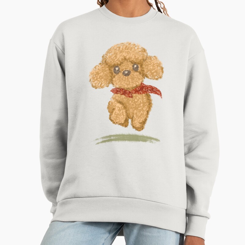 Toy Poodle Running Up To Me Unisex Sweater Crewneck Pullover Casual Streetwear Graphic Print 2