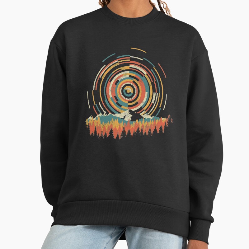 The Geometry Of Sunrise Unisex Sweater Crewneck Pullover Casual Streetwear Graphic Print 2