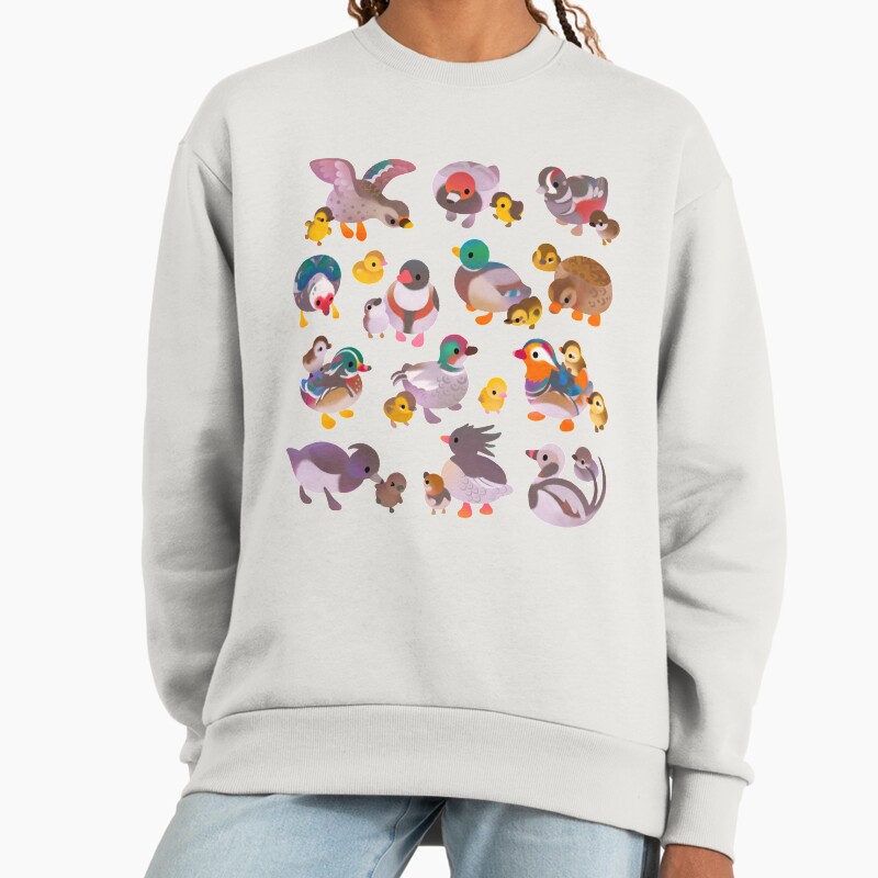 Duck And Duckling Unisex Sweater Crewneck Pullover Casual Streetwear Graphic Print 2
