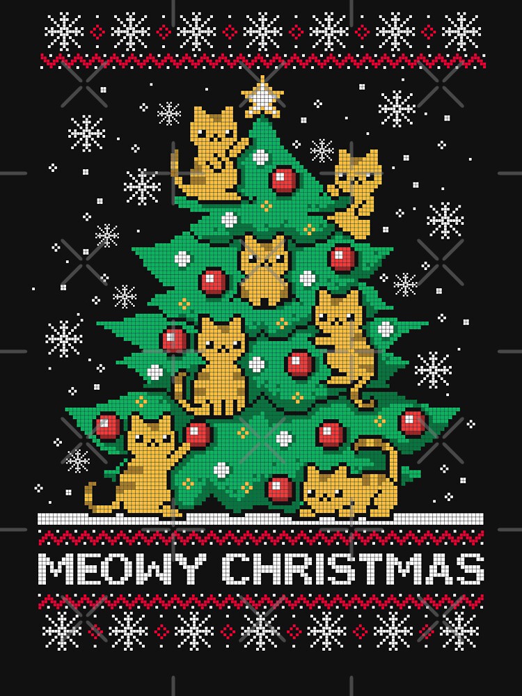 Meowy Christmas Ugly Sweater Unisex Sweater Crewneck Pullover Casual Streetwear Graphic Print 3