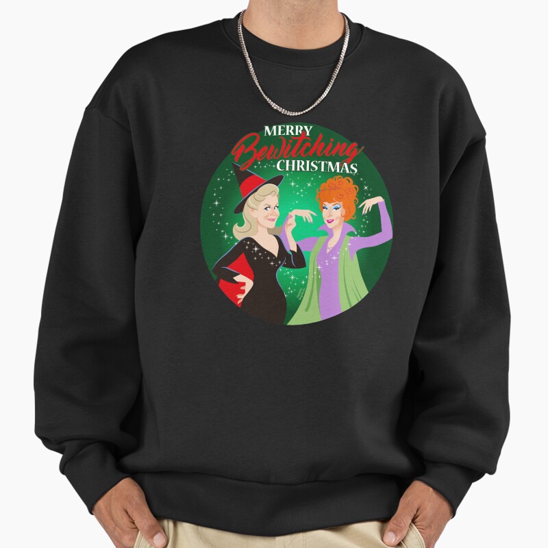 Bewitching Christmas Unisex Sweater Crewneck Pullover Casual Streetwear Graphic Print