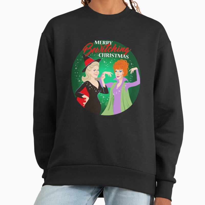 Bewitching Christmas Unisex Sweater Crewneck Pullover Casual Streetwear Graphic Print 2