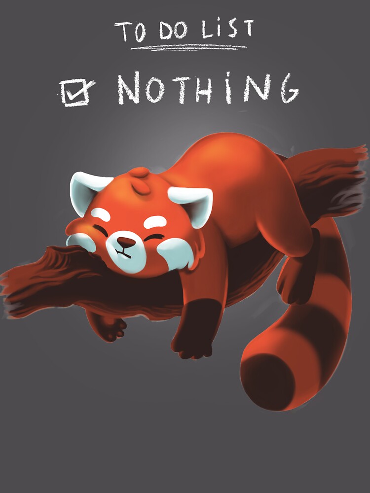 Red Panda Day - To Do List Nothing - Cute Fluffy Animal - Procrastinate Unisex Sweater Crewneck Pullover Casual Streetwear Graphic Print 3