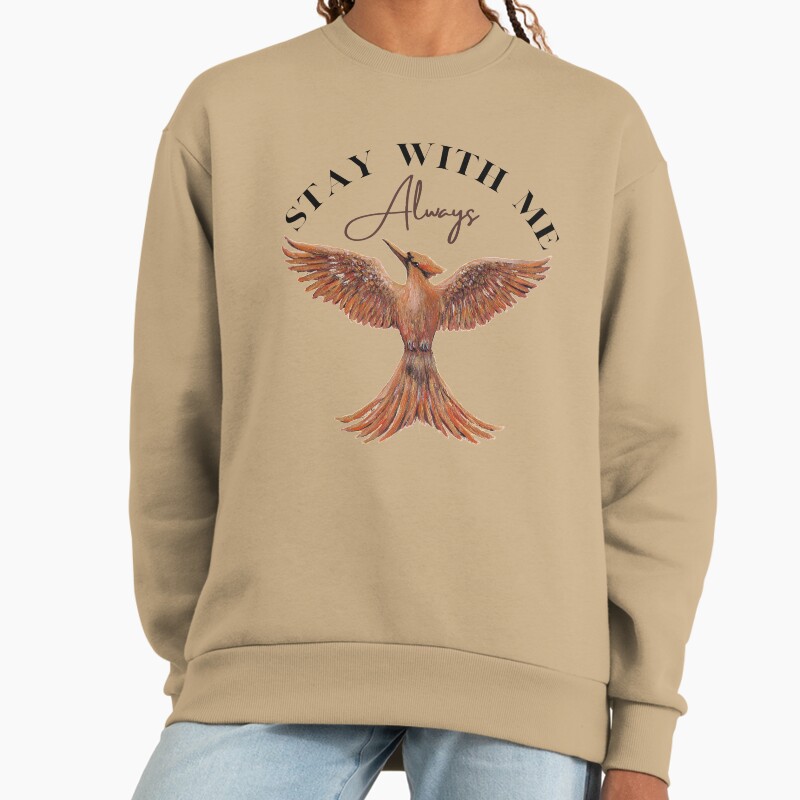 Mockingjay, Stay With Me - Always. Unisex Sweater Crewneck Pullover Casual Streetwear Graphic Print 2