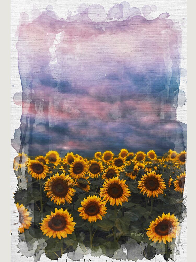 Sunflower Field Watercolor Nature Art Painting  Unisex Sweater Crewneck Pullover Casual Streetwear Graphic Print 3