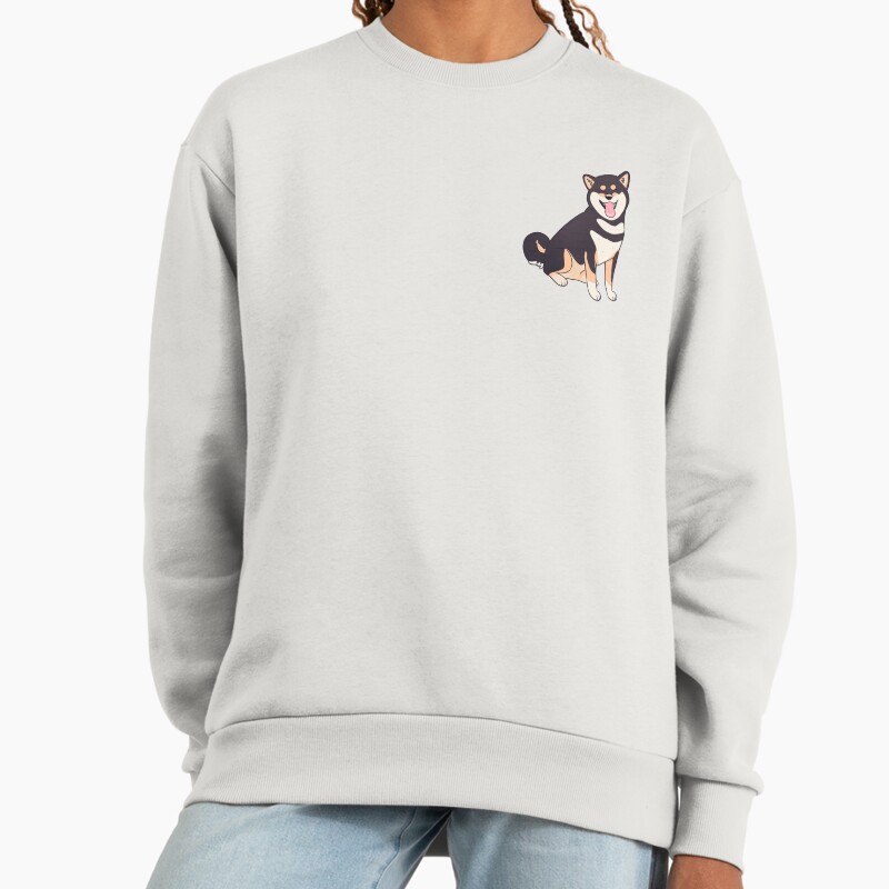 Black And Tan Shiba Inu Cute Dog Art Unisex Sweater Crewneck Pullover Casual Streetwear Graphic Print 2