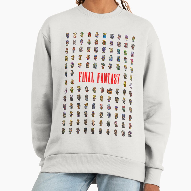 Final Fantasy Sprites Through The Ages Unisex Sweater Crewneck Pullover Casual Streetwear Graphic Print 2