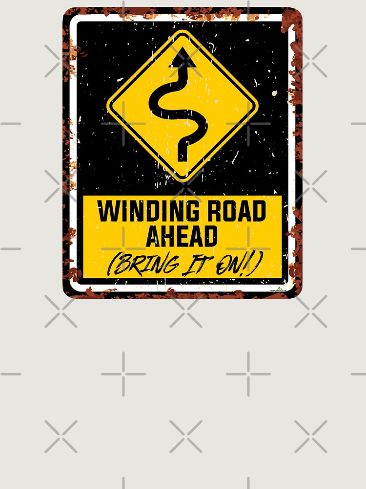 Winding Road Ahead Bring It On! Motorcycle Sticker T-Shirt 01 Unisex Sweater Crewneck Pullover Casual Streetwear Graphic Print 3