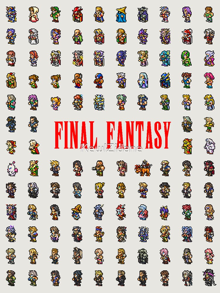 Final Fantasy Sprites Through The Ages Unisex Sweater Crewneck Pullover Casual Streetwear Graphic Print 3
