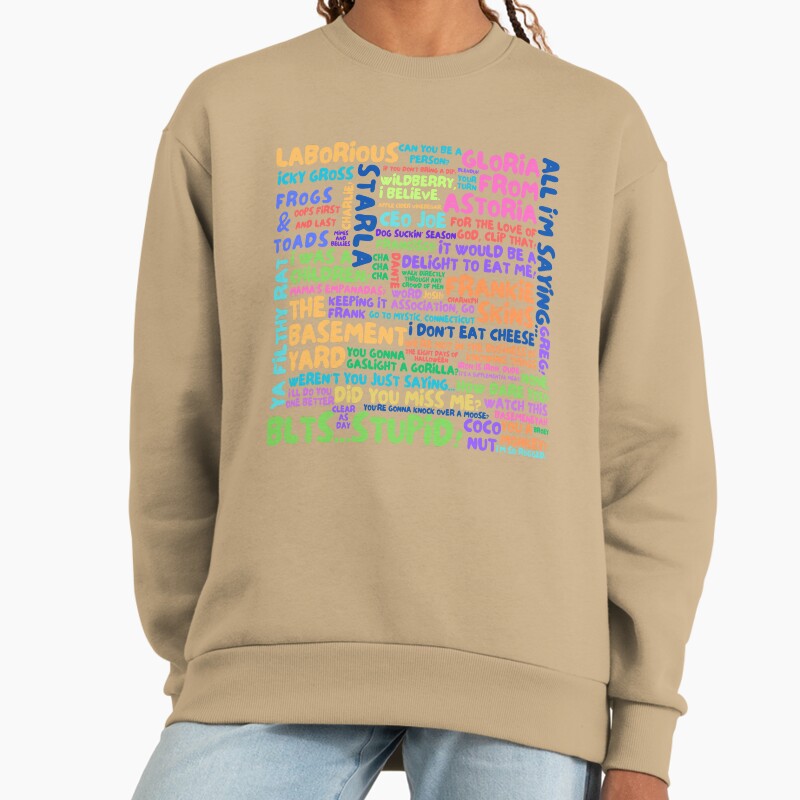 The Basement Yard Podcast - Funky Quotes Multicolor - Updated Unisex Sweater Crewneck Pullover Casual Streetwear Graphic Print 2