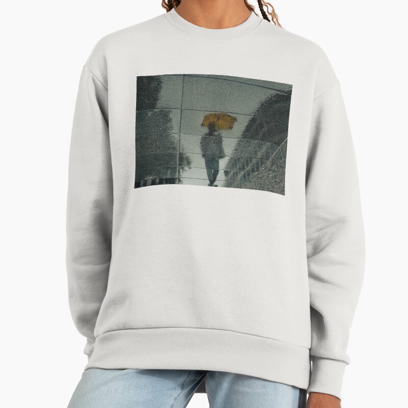 London Rain Reflection  Urban Street Photography Print Unisex Sweater Crewneck Pullover Casual Streetwear Graphic Print 2