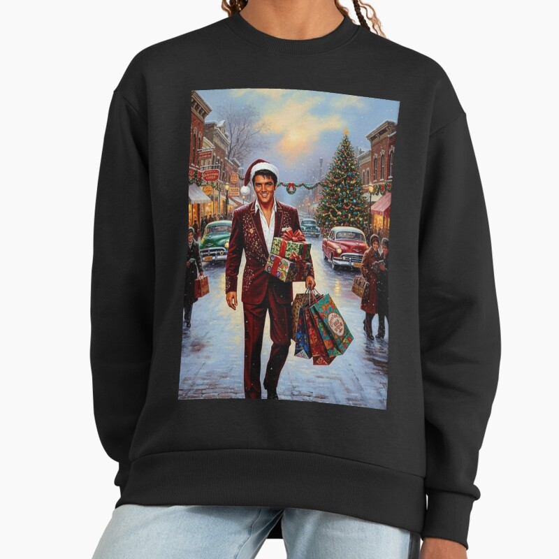 Hollywood Holidays: The King'S Snowy Christmas Haul Unisex Sweater Crewneck Pullover Casual Streetwear Graphic Print 2